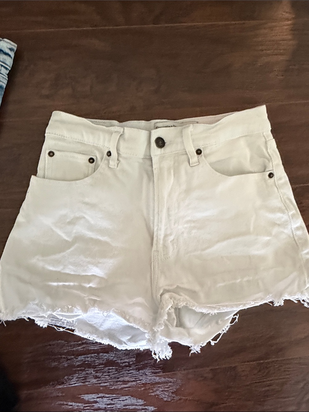 Abercrombie & Fitch White Denim Cutoff Shorts